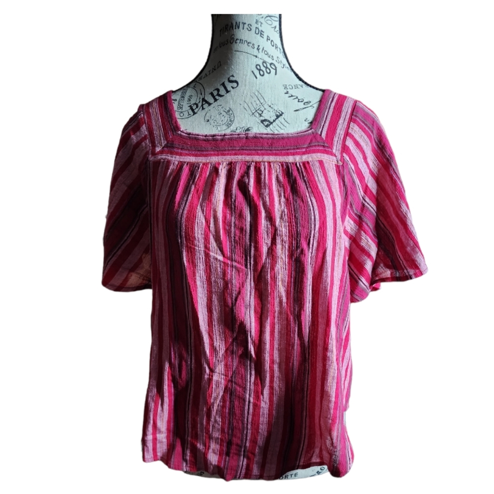 Universal Thread Women's Boho Square Neck Stripe Top Size Medium